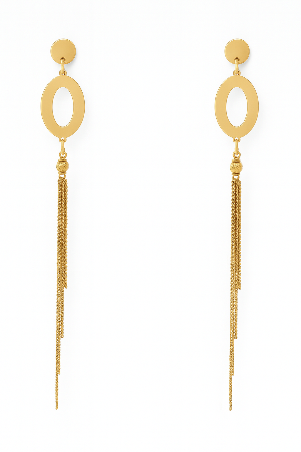 Arete Ojal con Caída en Oro 18k
