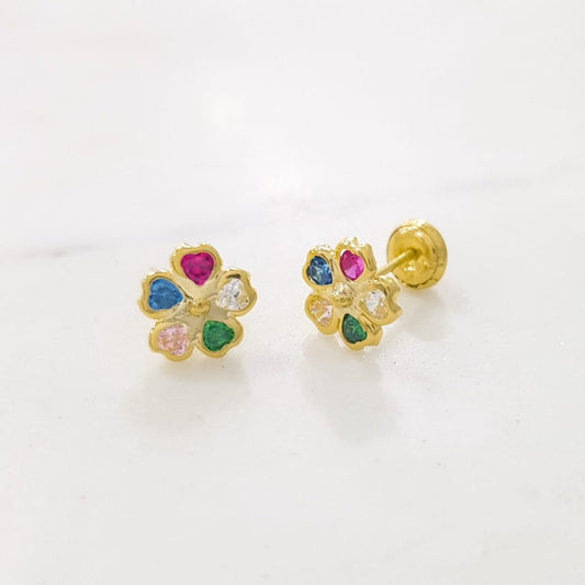 Arete Flor y Corazones