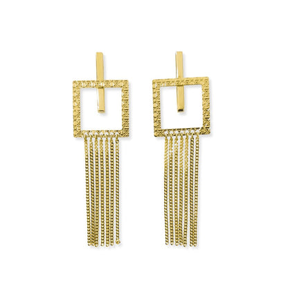 Arete Cuadrado - Flecos Colgantes