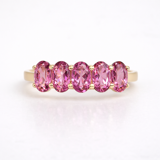 Anillo 5 Oval Oro 18k.