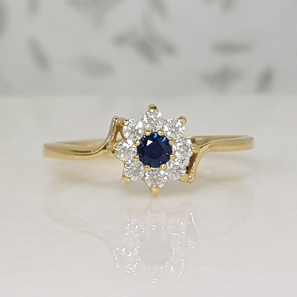 Sortija Roseta Zafiro Azul