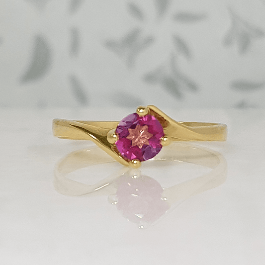 Sortija Cruzada Topacio Rosa